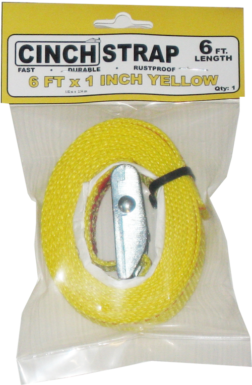CINCH STRAP 6 FT YELLOW, POLYBAG 1 PACK